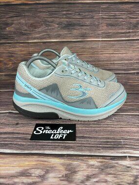Gravity Defyer GDefy Women's Mighty Walk Grey Blue Comfort Walking Shoes 8.5‎